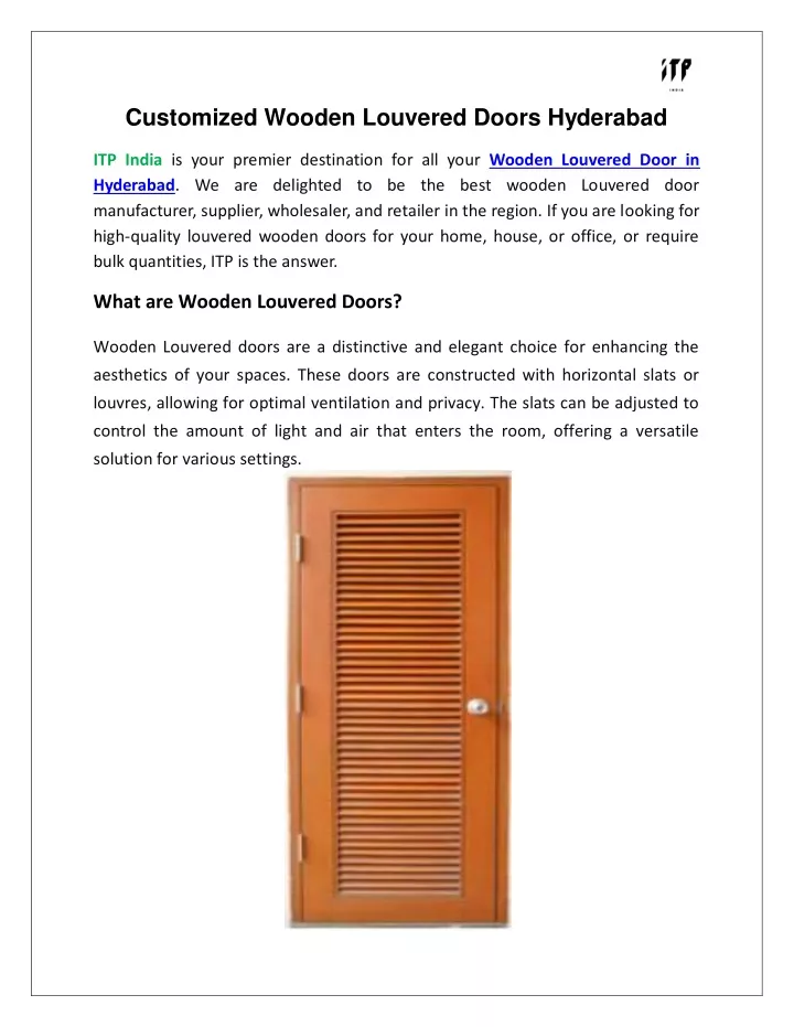 customized wooden louvered doors hyderabad