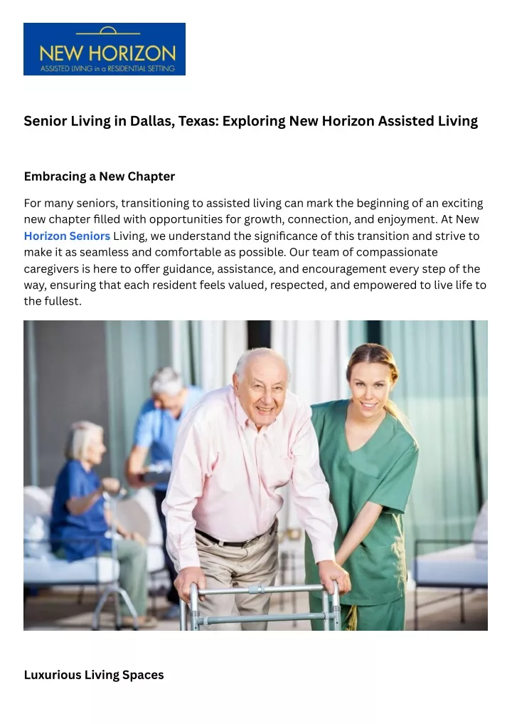 senior living in dallas texas exploring