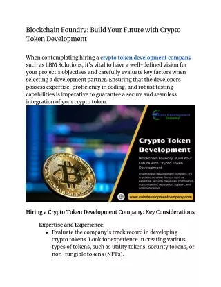 Blockchain Foundry_ Build Your Future with Crypto Token Development