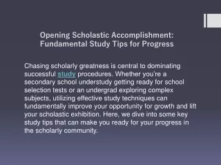 Opening Scholastic Accomplishment Fundamental Study Tips for Progress
