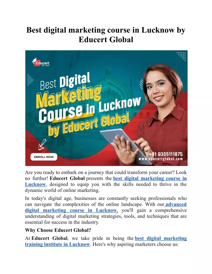 best digital marketing course in lucknow