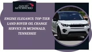 Engine Elegance Top-tier Land Rover Oil Change Service in McDonald, Tennessee