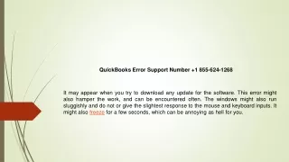 QuickBooks Error Support Number  1 855-624-1268