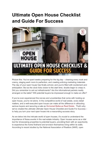 Ultimate Open House Checklist and Guide For Success