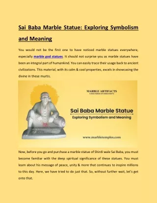 Sai Baba Marble Statue: Exploring Symbolism and Meaning
