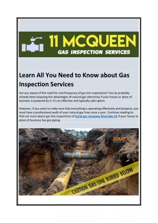 Learn All You Need to Know about Gas Inspection Services