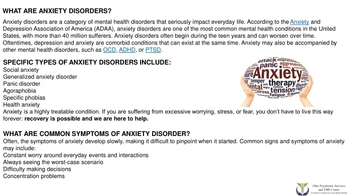 what are anxiety disorders
