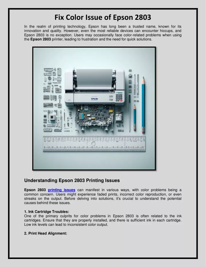 fix color issue of epson 2803