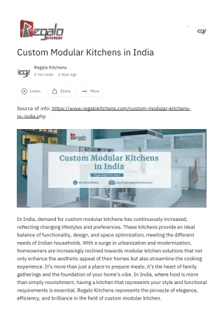 Custom Modular Kitchens in India