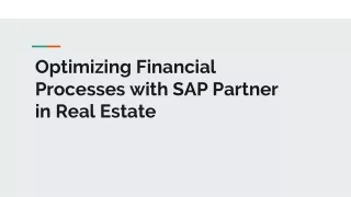 Optimizing Financial Processes with SAP Partner in Real Estate