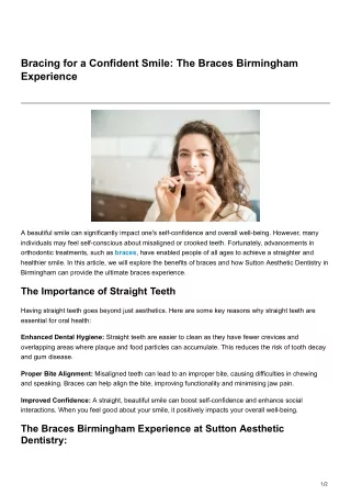 Bracing for a Confident Smile The Braces Birmingham Experience