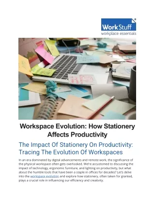 Workspace Evolution How Stationery Affects Productivity