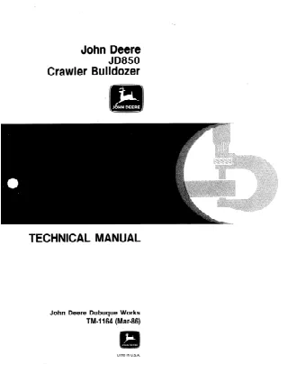 JOHN DEERE 850 CRAWLER BULLDOZER Service Repair Manual