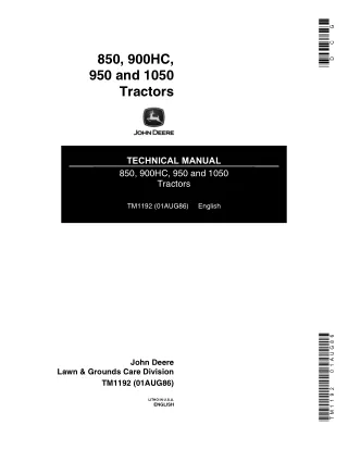 JOHN DEERE 850 TRACTOR Service Repair Manual