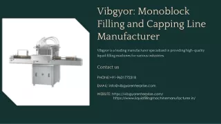 Monoblock Filling and Capping Line Manufacturer, Best Monoblock Filling and Capp