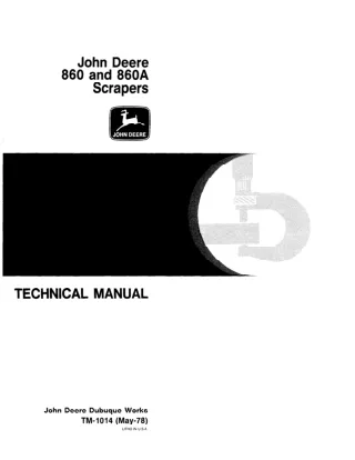 JOHN DEERE 860 SCRAPER Service Repair Manual