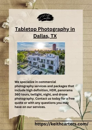 Enhancing Experiences : Fine Tabletop Photography in Dallas, TX