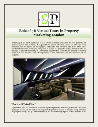 Role of 3D Virtual Tours in Property Marketing London