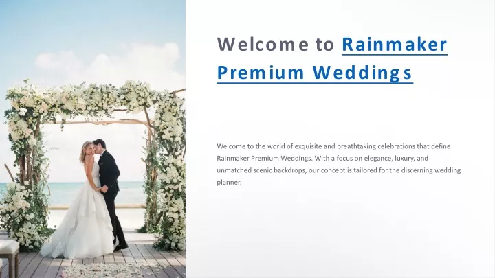 welcome to rainmaker premium weddings