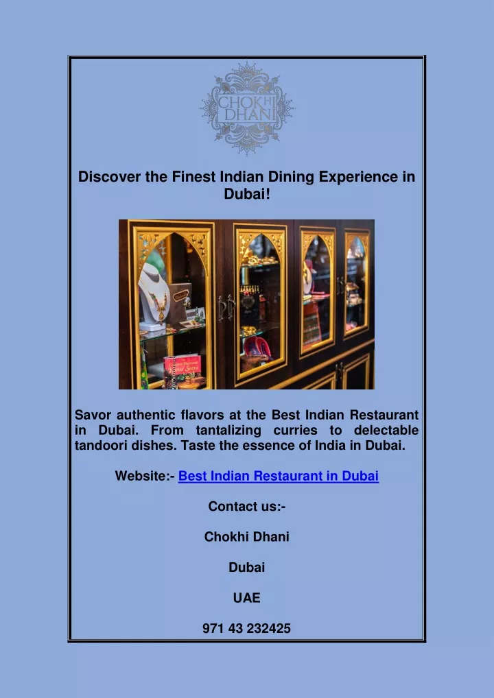 discover the finest indian dining experience