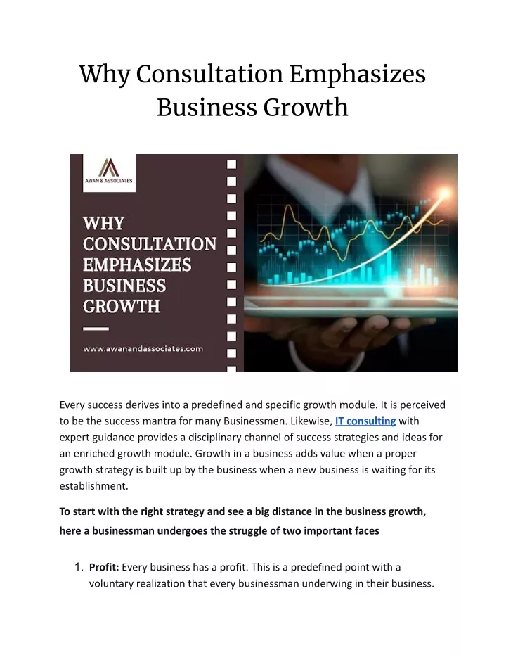 why consultation emphasizes business growth
