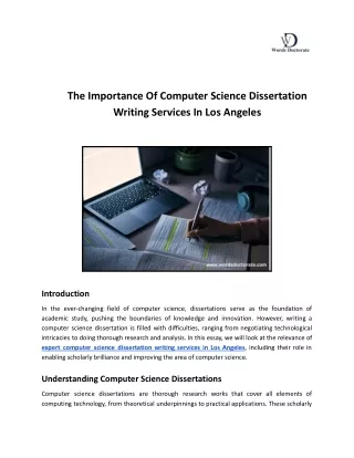 The Importance of Computer Science Dissertation Writing Services in Los Angeles.docx