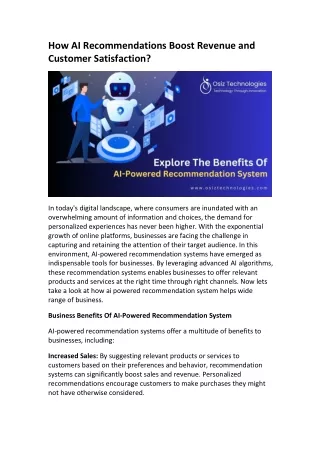 how ai recommendations boost revenue and customer