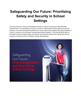 Safeguarding Our Future_ Prioritizing Safety and Security in School Settings