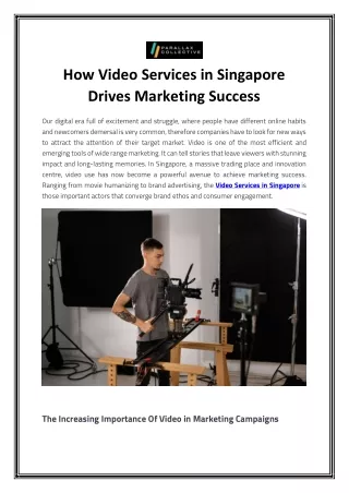 How Video Services in Singapore Drives Marketing Success