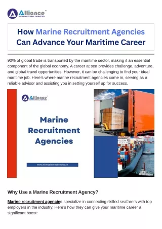 how marine recruitment agencies can advance your