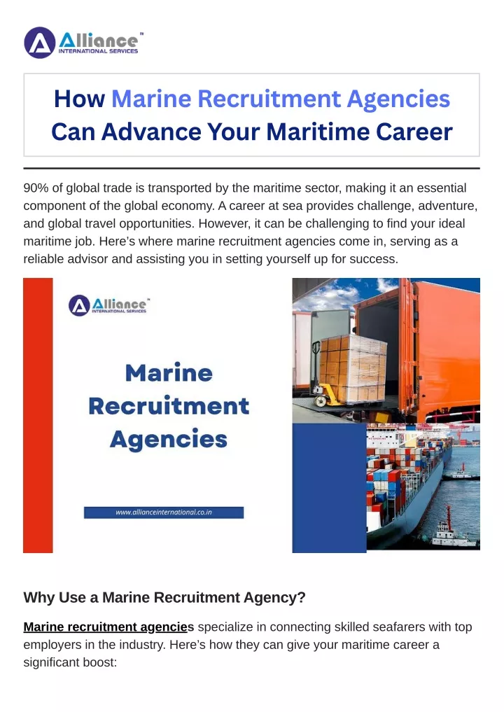 how marine recruitment agencies can advance your
