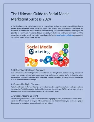 The Ultimate Guide to Social Media Marketing Success 2024