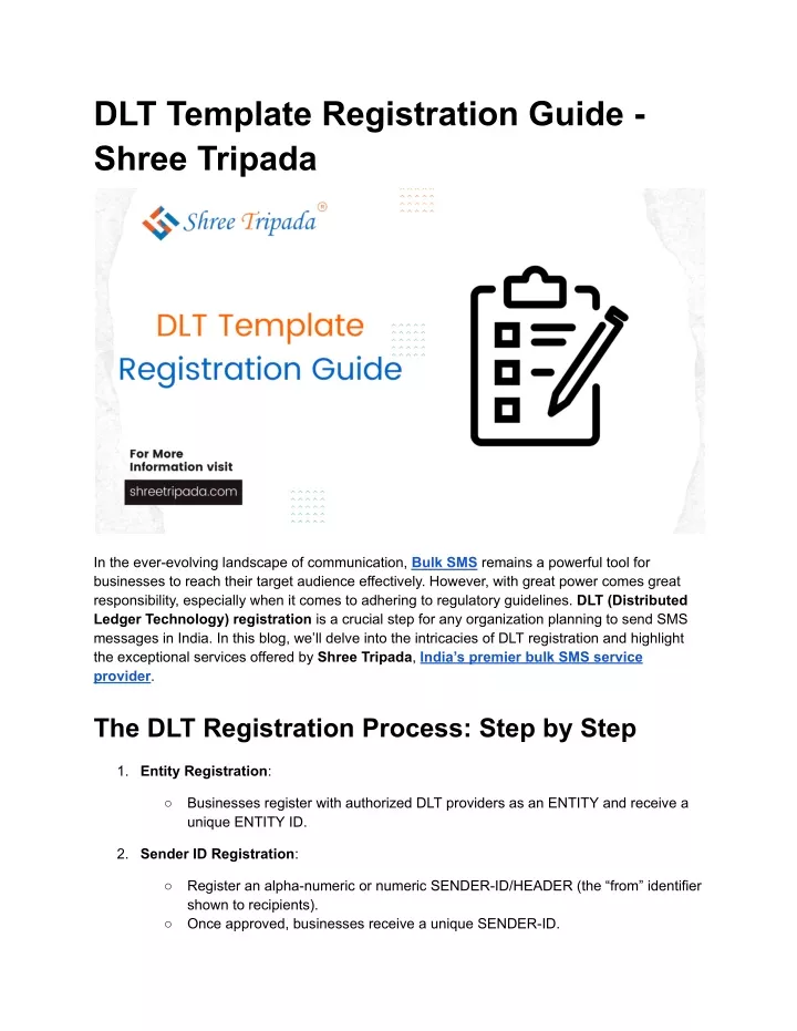 dlt template registration guide shree tripada