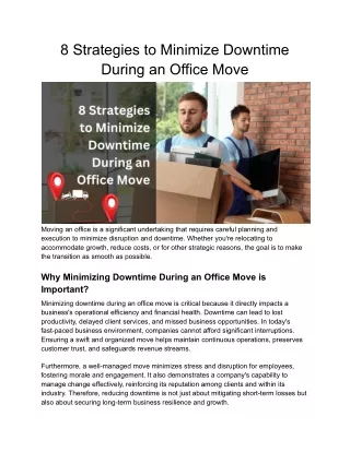 8 Strategies to Minimize Downtime During an Office Move
