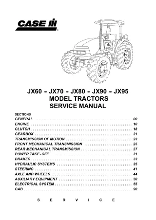 CASE IH JX95 TRACTOR Service Repair Manual