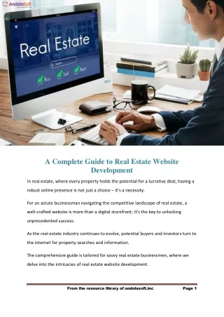 A Complete Guide to Real Estate Website Development