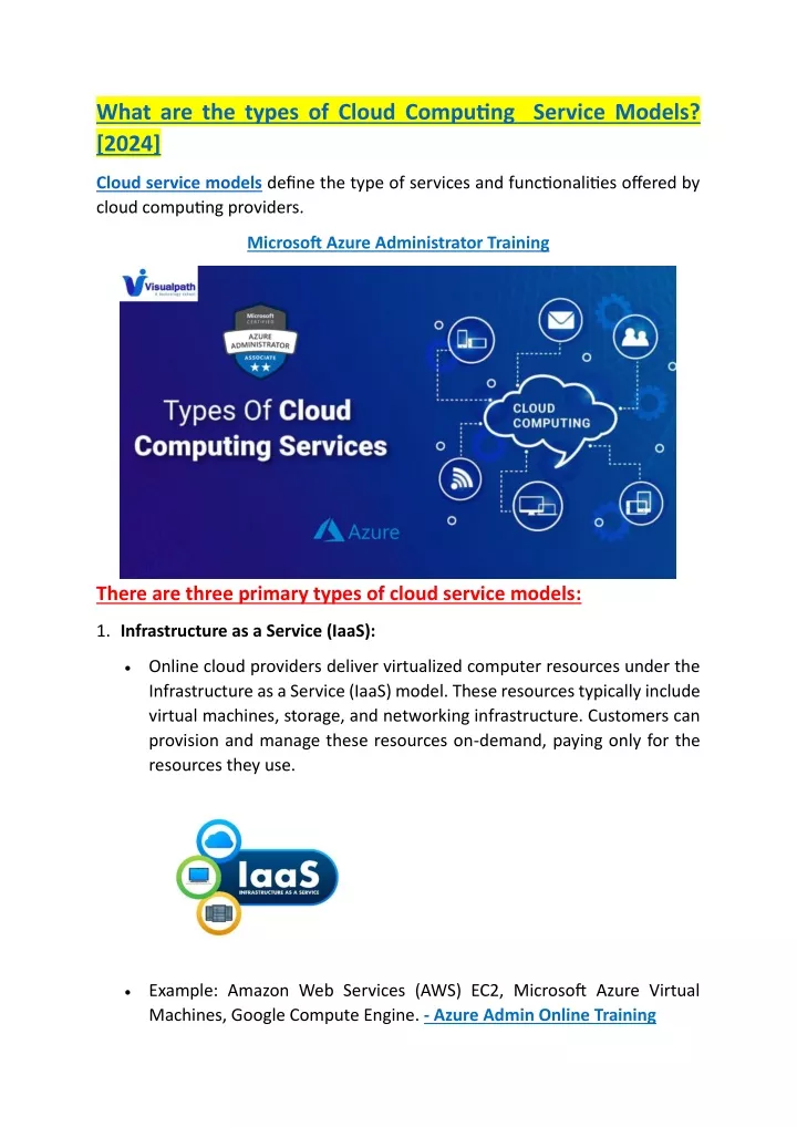 what are the types of cloud computing service