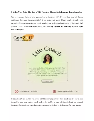Guiding Your Path The Role of Life Coaching Therapists in Personal Transformation