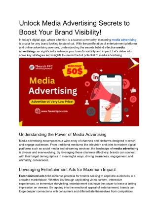 Unlock Media Advertising Secrets to Boost Your Brand Visibility!