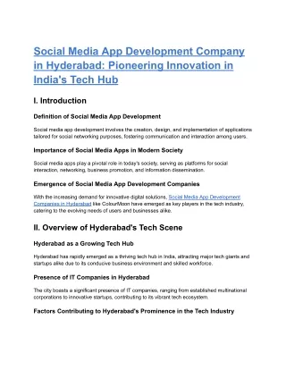 Social Media App Development Company in Hyderabad_ Pioneering Innovation in India's Tech Hub