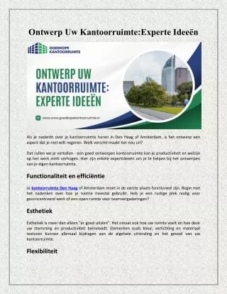 Ontwerp Uw KantoorruimteExperte Ideen