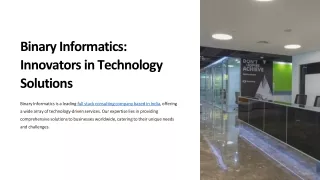 binary informatics innovators in technology