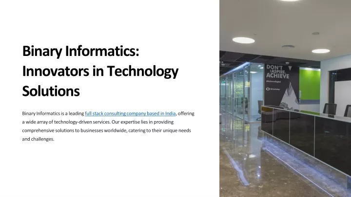 binary informatics innovators in technology