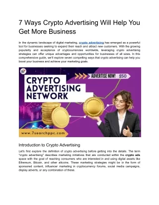 7 Ways Crypto Advertising Will Help You Get More Business