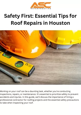 Safety First Essential Tips for Roof Repairs in Houston