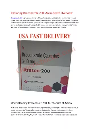 exploring itraconazole 200 an in depth overview