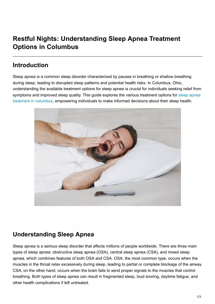 restful nights understanding sleep apnea
