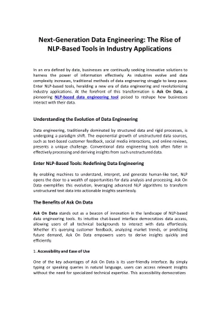 next generation data engineering the rise