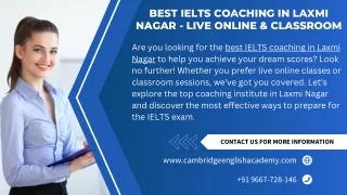 Best IELTS Coaching in Laxmi Nagar - Live Online & Classroom