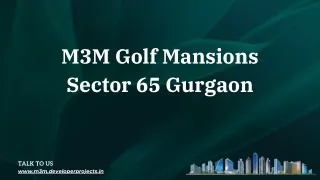 M3M Golf Mansions Gurgaon E-Brochure